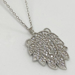 Lion Necklace , Solid 925 Sterling Silver , Turkish Handmade Jewelry , Ottoman Style