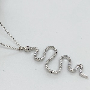 Snake Necklace , Solid 925 Sterling Silver , Ottoman Style , Turkish Handmade Jewelry