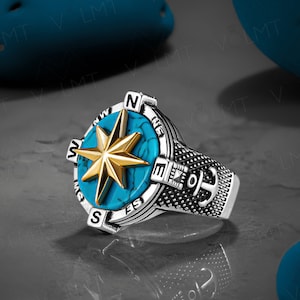 925 sterling silver , ring for men , Turkish handmade jewelry , Men jewelry , Turkish ring , Compass ring