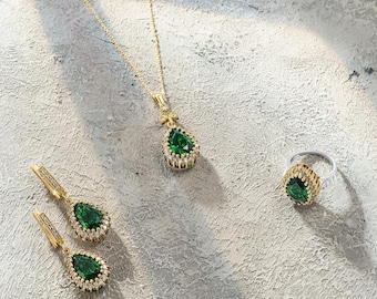 Hurrem Sultan Set , Hurrem Sultan Necklace , Hurrem Sultan Earings , Hurrem Sultan Ring , 925 Sterling Silver