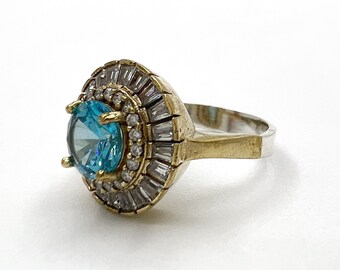 Solid 925 Sterling Silver , Turkish Handmade Ring , Hurrem Sultan Jewelry , Turkish Ring , Gift for her , Ring for Woman , Aquamarine Stone