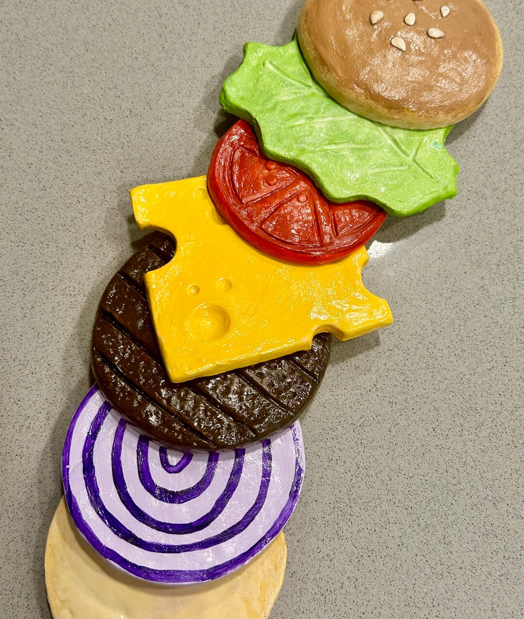 Ceramic Hamburger Coasters Etsy