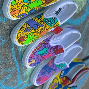 Painted Rose Vans Etsy