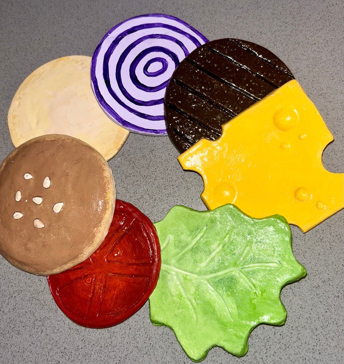 Ceramic Hamburger Coasters Etsy