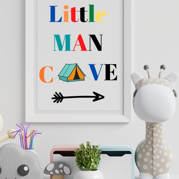 Lil Man Cave- Kids Room Printable Art -Cute wall art -Nursery Print- Kids Wall Art, Instant Download, Digital Print