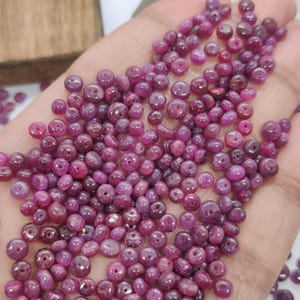 Pärlor Lösa pärlor med rubin 100 st, smyckestillverkning rubin runda pärlor, 3-6 mm ädelstenssmyckenstillverkning.