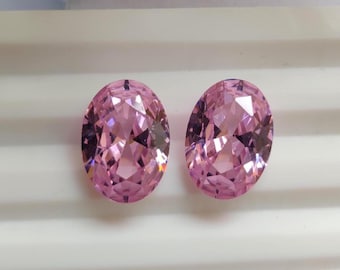 Zircone ovale rosa 12,40 Crt, coppia di zirconi ovali rosa 10 x 14 mm, gemma sfaccettata tagliata, pietra preziosa per la creazione di gioielli.