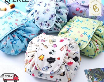 travel makeup bag drawstring