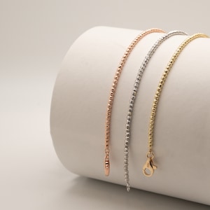 14k Solid Gold Moon Cut Beaded Bracelet, Thin Dainty Gold Jewelry, Ball Chain Bracelet, Minimal Bracelet, Yellow Rose White Gold