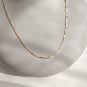 14k Solid Gold Dot Chain Necklace, Dainty Minimal Necklace, Thin Layering Gold Necklace, Daily Necklace, Chain Necklace , Gift for Mothers