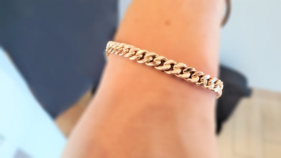 14k Gold Curb Chain Bracelet Layering Stacking Delicate Simple