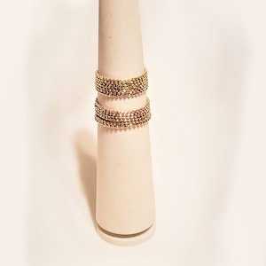 14k Solid Gold Dainty Bead Ball Chain Ring Dainty Simple Minimalist for Women Yellow Rose White Gold Jewelry
