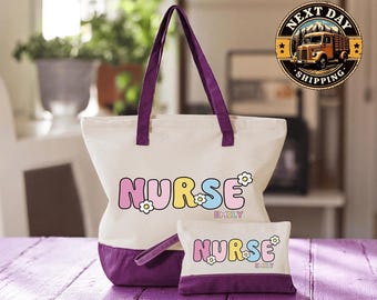 Canvas Nurse Tote Bag, Custom Nurse Tote Bag, Personalized Nurse Gifts, Nurse Squad Crew Team, Nurse Graduation Gift, Nursing Student Gift