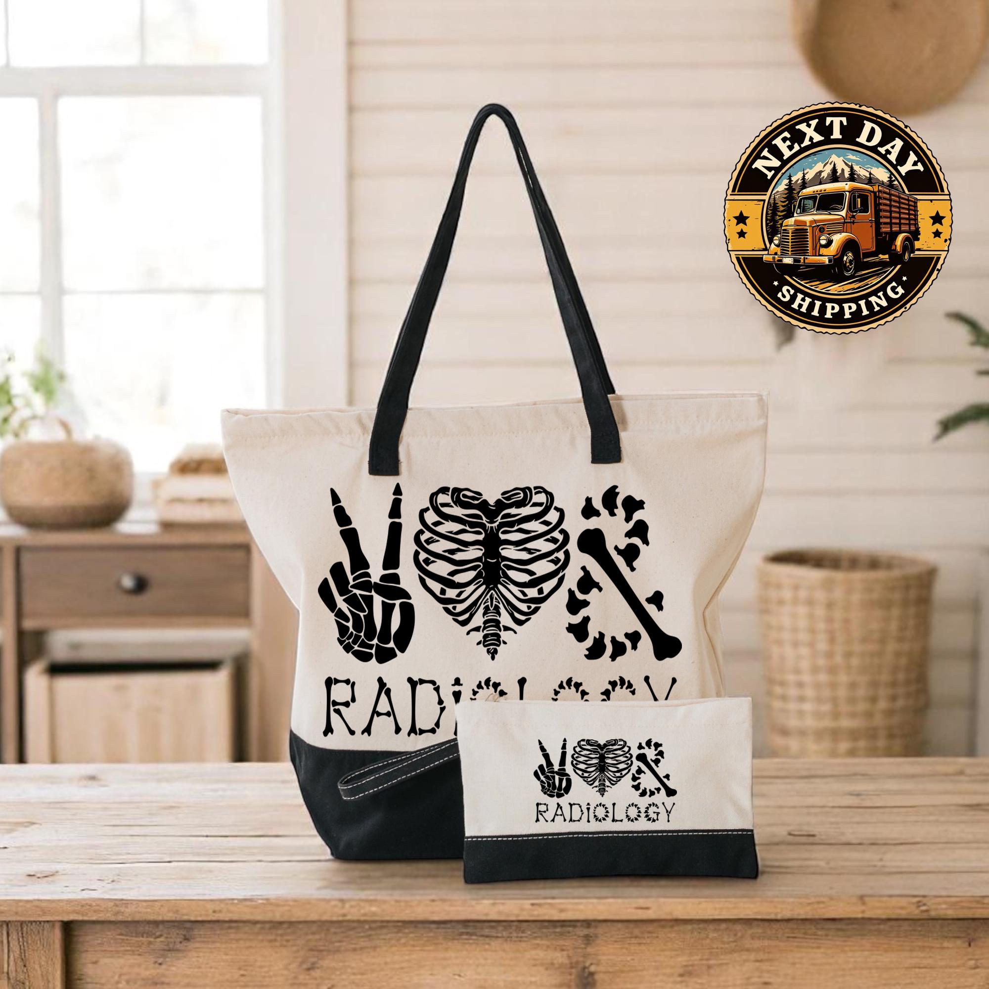 Radiology Canvas Tote Bag, Radiology Tech Work Tote, Medical
