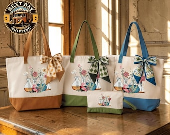 Floral Chemistry Tote Bag, Floral Tubes Tote Bag, Science Teacher Gift, Back to School, Medical Lab Tech Technician, Biology Teacher Bag