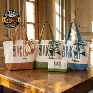 Personalized Baker Tote Bag, Sourdough Bread Maker Gift, Pastry Chef Flour Bag, Home Bakery Owner Tote, Artisan Bread Baking Club Bag