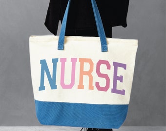 Nurse Tote Bag, Nurse Life Tote Bag, Nursing School Tote Bag, Unique Gift for Nurses, Canvas Tote Bag, Women Shoulder Bag, Gift For Nurse