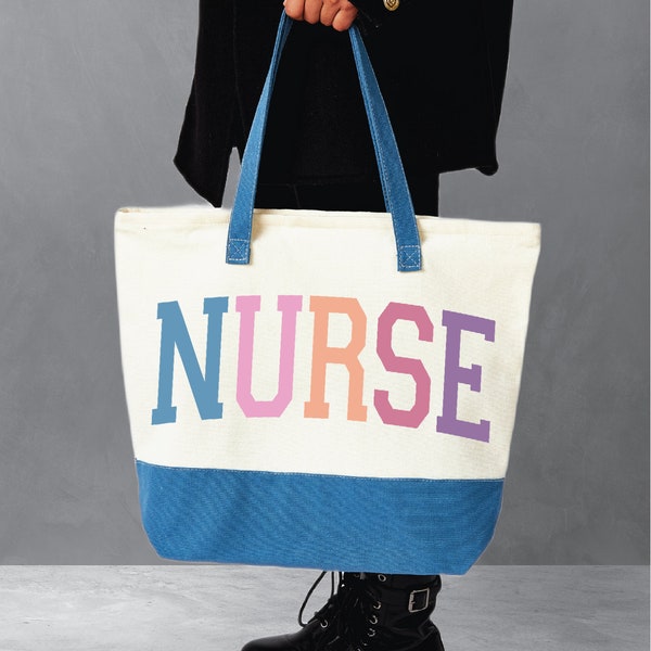 Nurse Tote Bag, Nurse Life Tote Bag, Nursing School Tote Bag, Unique Gift for Nurses, Canvas Tote Bag, Women Shoulder Bag, Gift For Nurse