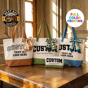 Custom Bulk Logo Tote Bag, Personalized Business Tote, Company Gift Bag, Promotional Logo Tote