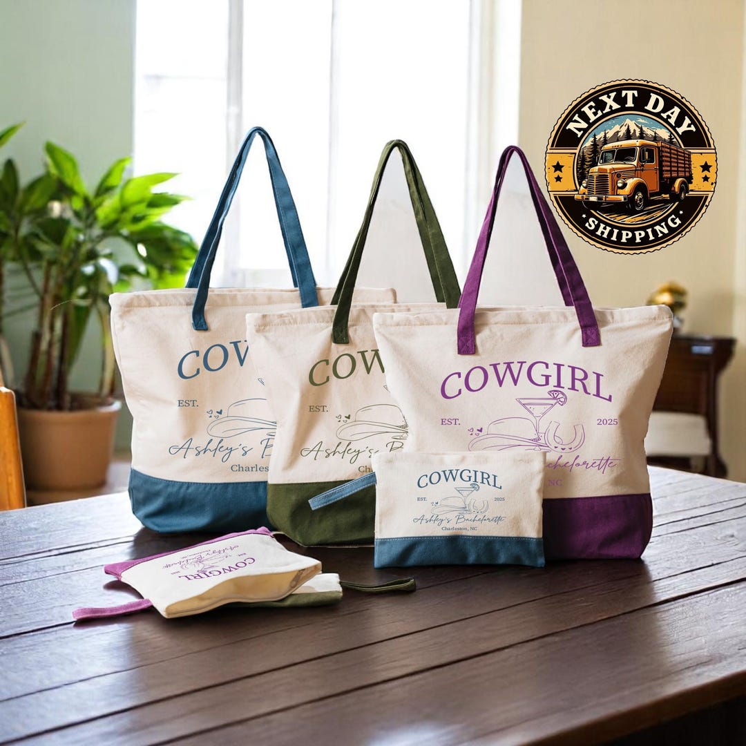 Custom Cowgirl Bachelorette Tote Bag, Western Party Tote, Bridal Squad ...