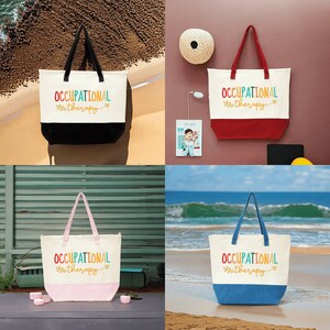 CafePress Occupational Therapy Tote Bag – Natural Canvas Reusable Shopping Bag – Custom Printed Tote - View #7