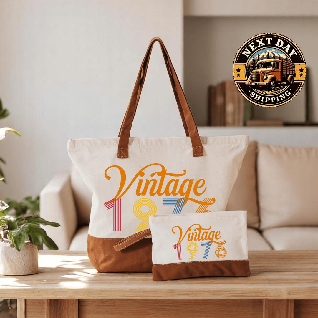 Vintage 1976 Tote, Born in 1976 Tote Bag, 48th Birthday Tote, Born in ...