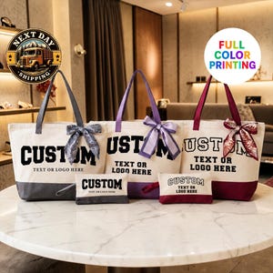 Custom Photo Tote Bag: Personalized Text & Logo Gift, Custom Bulk Orders, Add Your Logo, Your Design Here