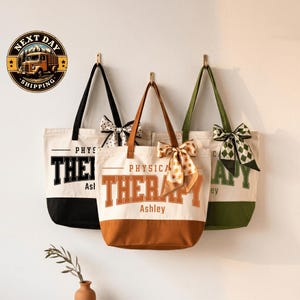 Personalized Physical Therapist Tote Bag, PT Professional Gift, Rehabilitation Specialist Bag, Physiotherapy Work Tote