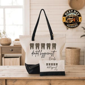 Personalized Dental Hygienist Tote Bag: Custom Canvas Gift