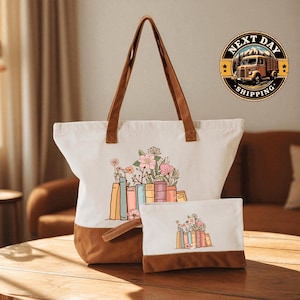 Book Lover Canvas Tote Bag, Reading Enthusiast Tote, Bookworm Gift Bag, Literary Lover Tote, Library Essentials Bag