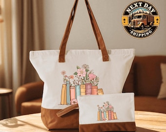 Book Lover Canvas Tote Bag, Reading Enthusiast Tote, Bookworm Gift Bag, Literary Lover Tote, Library Essentials Bag