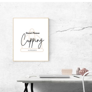 Cupping Quiet Sign for Wall Decor | Minimalist Acupuncture Sign | Acupuncturist Gift