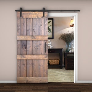 ESSENCALIY Customizable Solid Wood Barn Door With Hardware Kit Made-In-USA (DIY)
