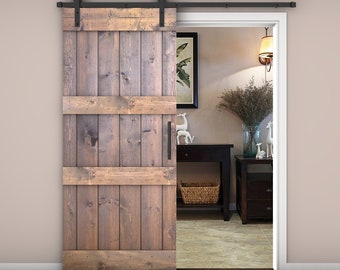 ESSENCALIY Customizable Solid Wood Barn Door With Hardware Kit Made-In-USA (DIY)