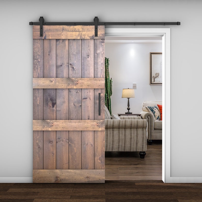 ESSENCALIY Customizable Solid Wood Barn Door With Hardware Kit Made-In-USA DIY image 2