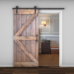 Customizable Solid Wood Barn Door With Hardware Kit Made-In-USA (DIY)