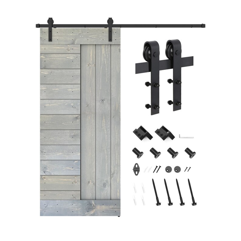 Customizable Solid Wood Barn Door With Hardware Kit Etsy