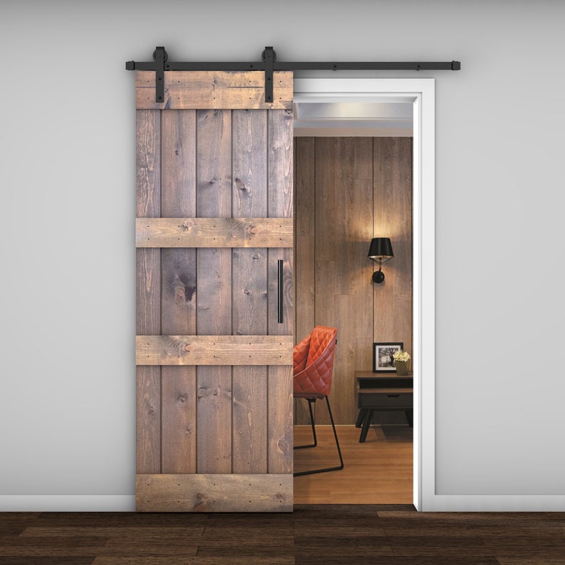 ESSENCALIY Customizable Solid Wood Barn Door With Hardware Kit Made-In-USA DIY image 10