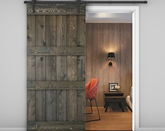 Customizable Solid Wood Barn Door With Hardware Kit Made-In-USA (DIY)