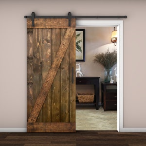 Customizable Solid Wood Barn Door With Hardware Kit Made-In-USA (DIY)