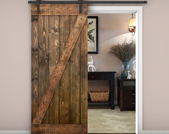 Customizable Solid Wood Barn Door With Hardware Kit Made-In-USA (DIY)