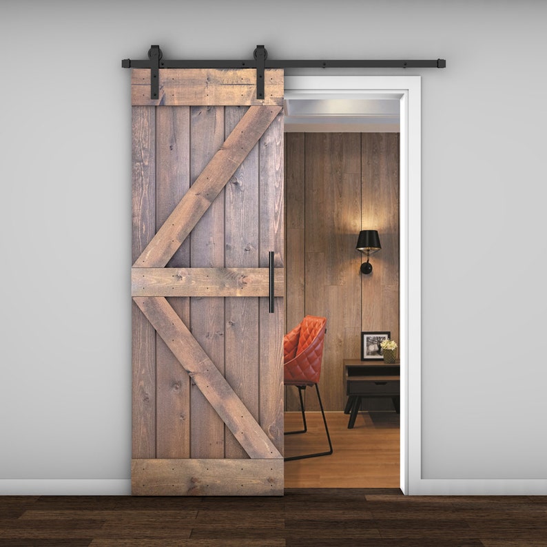 Customizable Solid Wood Barn Door With Hardware Kit Madeinusa DIY Etsy