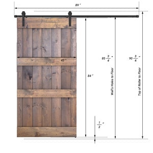 ESSENCALIY Customizable Solid Wood Barn Door With Hardware Kit Made-In-USA DIY 42"X84"H inches