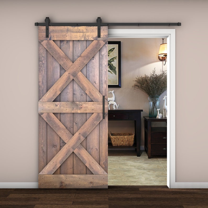 Customizable Solid Wood Barn Door With Hardware Kit Madeinusa DIY Etsy