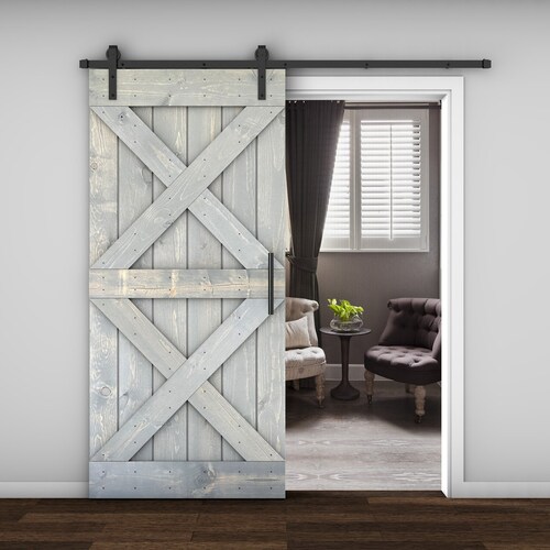 Customizable Solid Wood Barn Door With Hardware Kit Etsy