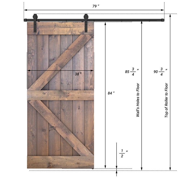 Customizable Solid Wood Barn Door With Hardware Kit Madeinusa DIY Etsy
