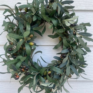 Olive Branch Wreath for Front Door,  Greenery Wreath, Classic Olive Wreath, All Season Wreath, Farmhouse Decor, Mediterranean Olive Wreath