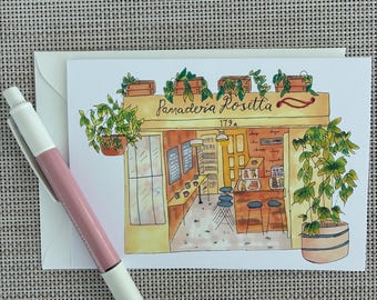 Panaderia Rosetta, CDMX; Storefont cafe card; Greetings from Mexico City