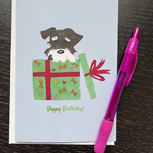Yappy Birthday - Schnauzer Birthday Card - Happy Birthday Card - Dog Card
