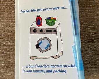 Friends in San Francisco Greeting Card, Friendship in San Francisco Card, SFO Living Card